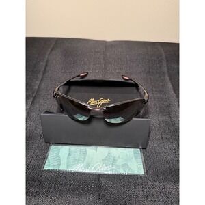 Maui Jim Sport Rimless Polarized Sunglasses Dark Tortoise Wrap MJ Sport